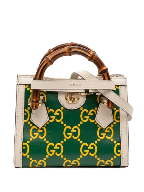 Gucci Pre-Owned 2016-2025 Mini Leather Bamboo GG Diana satchel Green NJX76MJ9JFMZOKCH