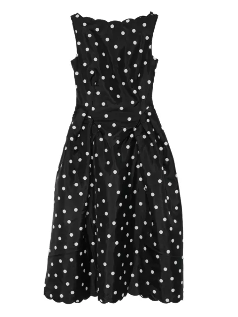 Stine Goya polka-dot scalloped midi dress Black SGPS26D199