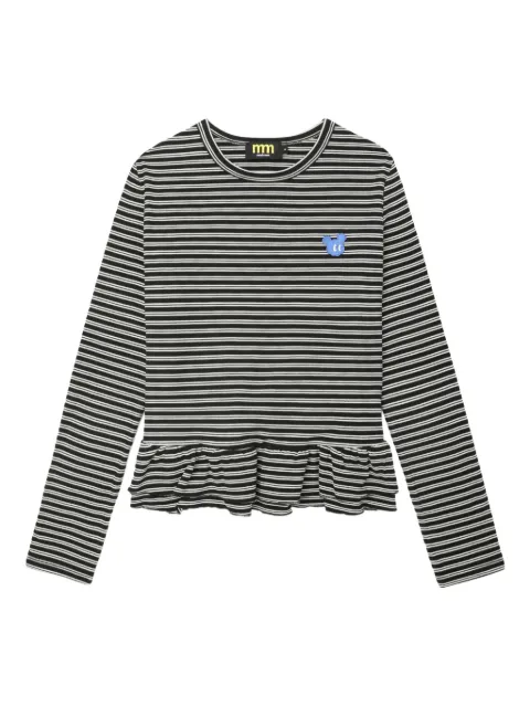 Mini Cream striped long-sleeve T-shirt Black 5WM634B