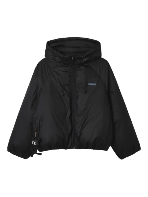 Mini Cream hooded zip-fastening jacket Black 5WM119A