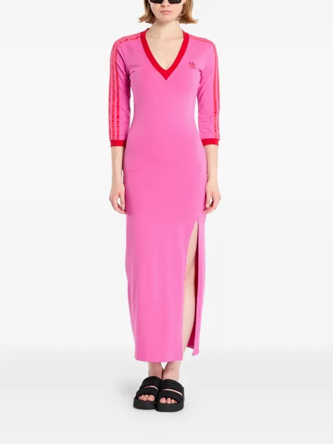 adidas 3-stripes V-veck midi dress Pink JY2941