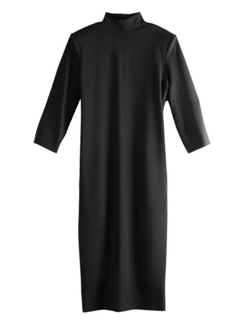 Calvin Klein high-neck three-quarter sleeve dress Black VY00390