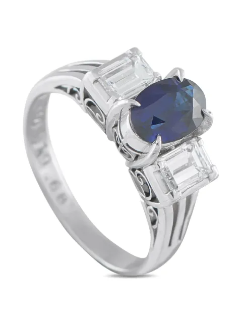 LB Exclusive platinum diamond sapphire ring Silver 5270