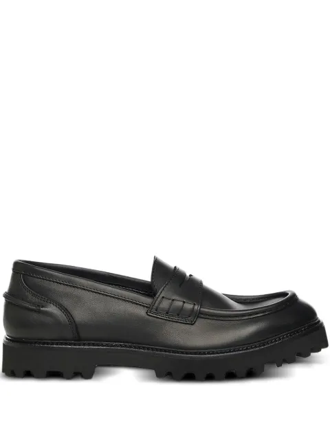 Giuliano Galiano Kobra lug-sole loafers Black KOBRAVITELLONERO