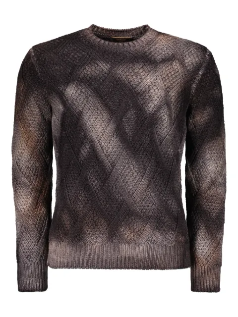Moorer tie-dye effect long-sleeve sweater Grey COLELTC
