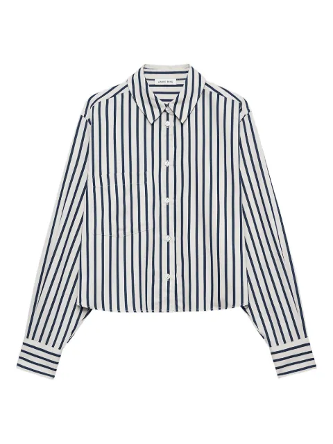 ANINE BING Essie striped cropped shirt White A0712065