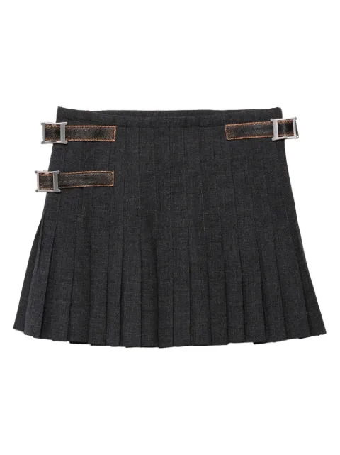 Prada pleated wool mini skirt Grey P147ZESOOO17N1