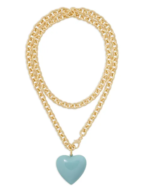 Roxanne Assoulin Big Puffy Heart Charm necklace Gold RXH25N129B
