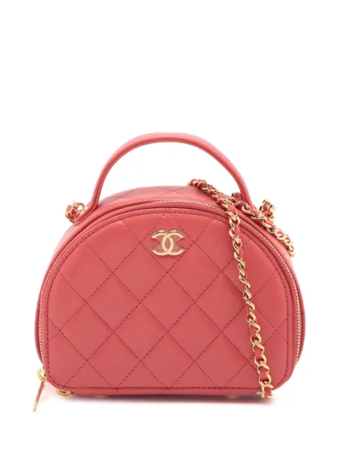CHANEL Pre-Owned 2021-2025 Quilted Lambskin Chic Riviera Top Handle Vanity Case satchel Red GMX80W8XR4H5VEJ6