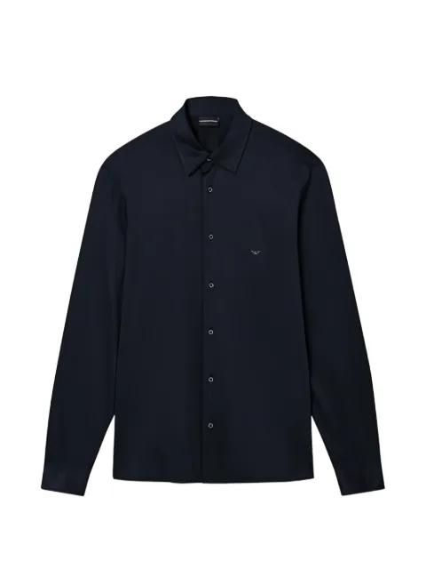 Emporio Armani logo-detail button-up shirt Blue EM004604AF10017