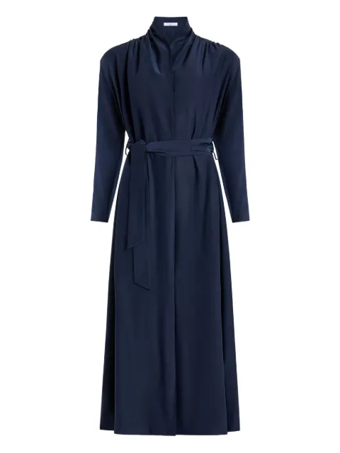 NELLS NELSON Maria drape collar silk maxi dress Black DR6002MARIA
