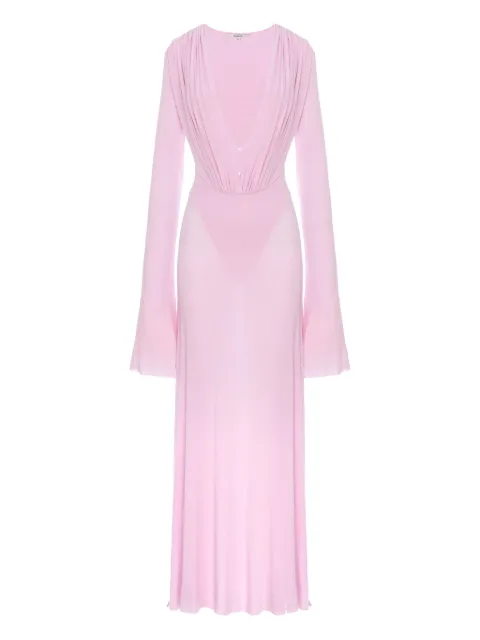 MANURÍ Suki draped long dress Pink MRSS25DR9CHVI04