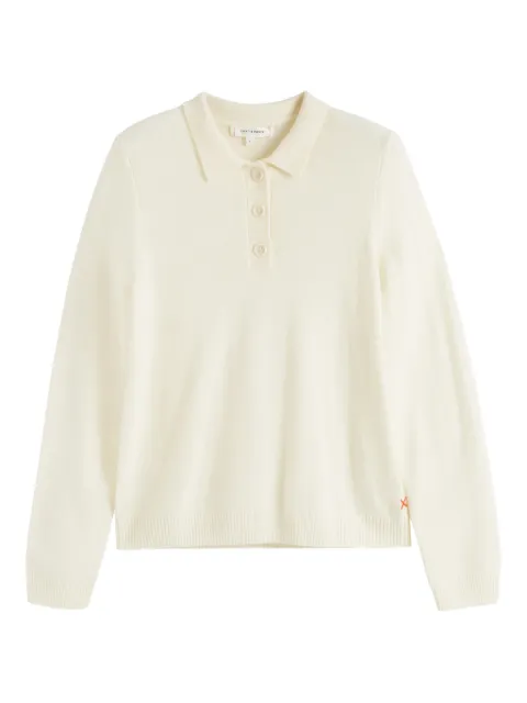 Chinti & Parker long-sleeved polo sweater Neutrals KSS2641CREAM