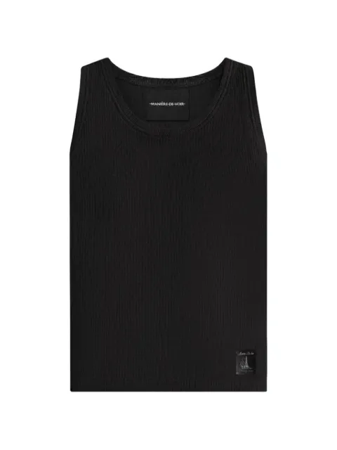 Manière De Voir VS001 ribbed cotton vest Black MAN3327