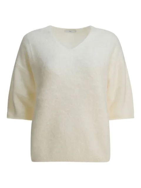 R2W V-neck short-sleeve T-shirt White RSKNDD10535NIVORY