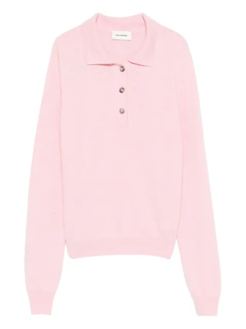 A.M.G. buttoned polo top Pink FW26P222