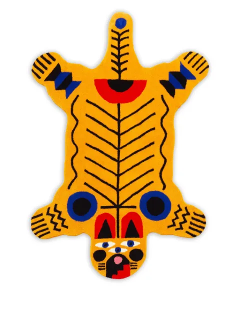 Qeeboo Oggian Italian Tiger shaped large rug (200cm x 128cm) Yellow 42106TGL