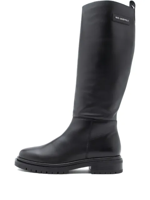 Karl Lagerfeld logo-detail side-zip knee-high boots Black KL47595000