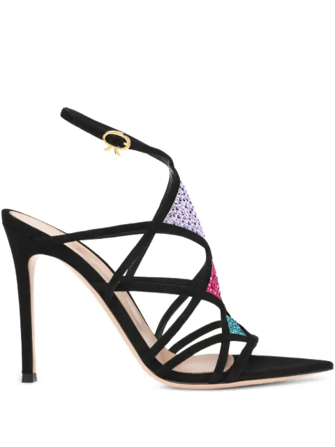 Gianvito Rossi 105mm Confetti embellished-strap sandals Black G3264615RICCOZ