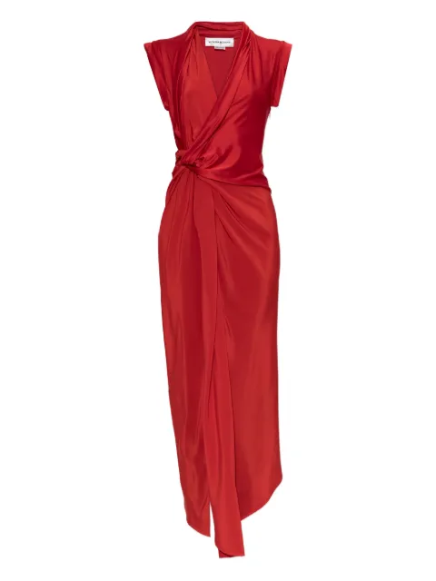 Victoria Beckham knot detail maxi dress Red 1126WDR006893A