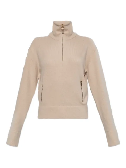 Victoria Beckham Half-Zip Milano sweater Neutrals 1126KJU006866A