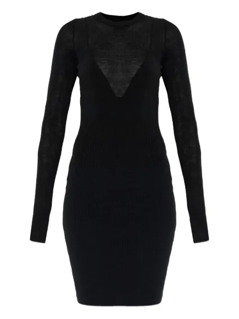 Versace merino wool fitted knit mini dress Black 10225511A16171