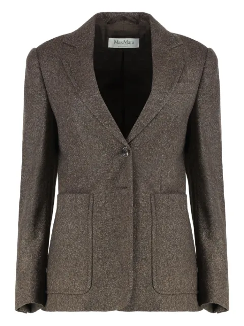 Max Mara single-breasted tweed jacket Brown 2521046323600
