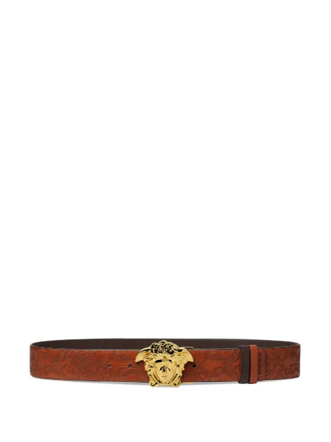 Versace La Medusa leather reversible belt 1.6" Brown 10207041A16690