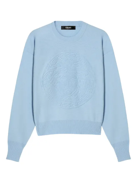 Versace cashmere-wool knit sweater Blue 10134291A10005