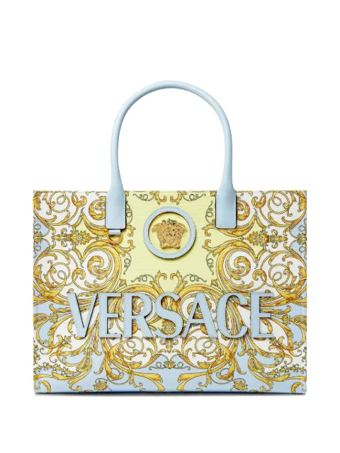 Versace large La Medusa printed tote bag Gold 10047411A17148