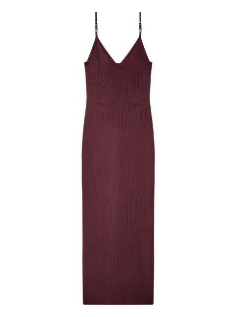 Versace safety-pin ribbed midi dress Red 10185861A12699
