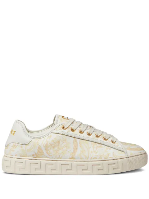Versace Greca printed canvas sneakers Neutrals 10135681A17170