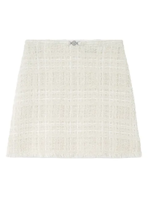 Versace tweed cotton mini skirt White 10231211A16514