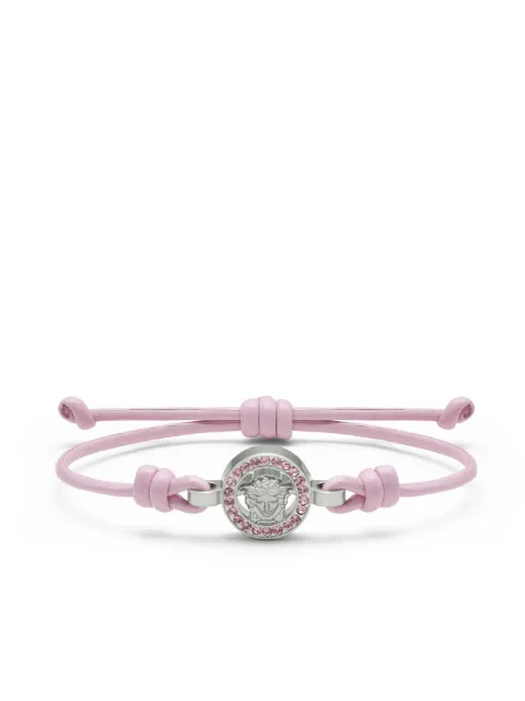 Versace Medusa '95 crystal leather bracelet Silver 10196681A05169