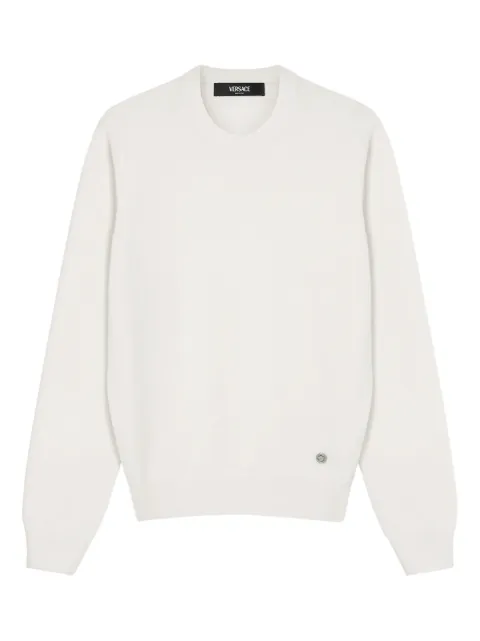 Versace round-logo sweater White 10230121A16669