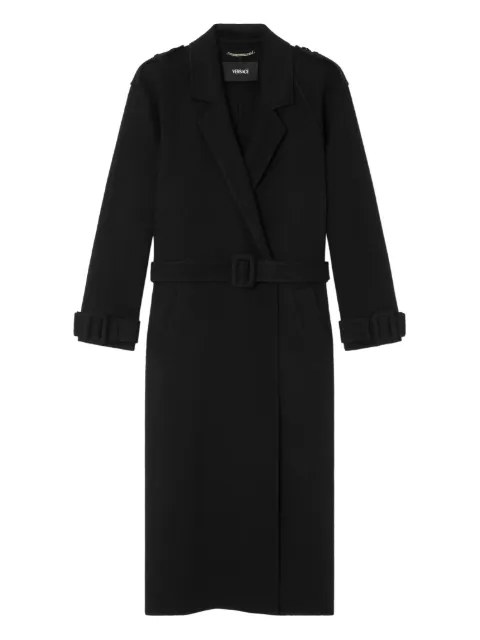 Versace wool-cashmere belted coat Black 10230811A16526