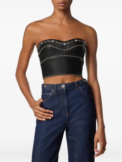 Versace studded leather top Black 10231191A16767