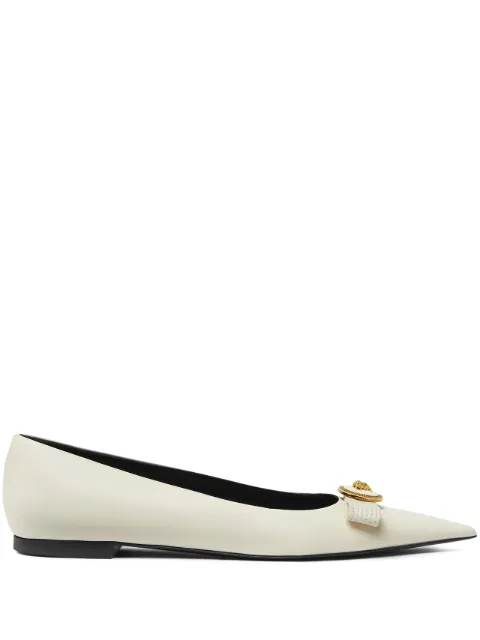 Versace Gianni Ribbon leather ballerinas Neutrals 1013456DVT2P
