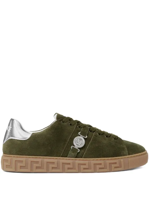 Versace Greca embellished suede sneakers Green 10144601A15772