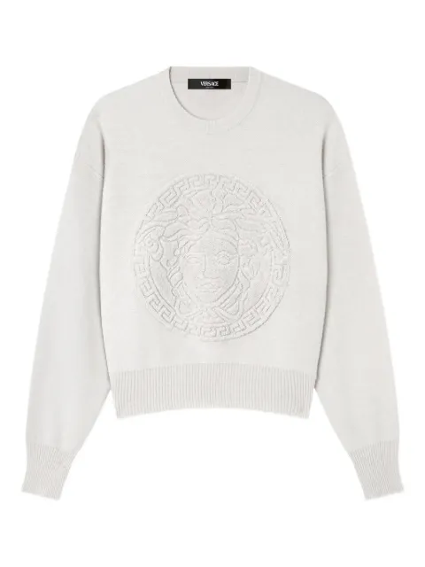 Versace cashmere-wool knit sweater Grey 10134291A10005