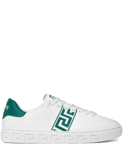 Versace Greca embroidered nylon sneakers White 10144601A10303