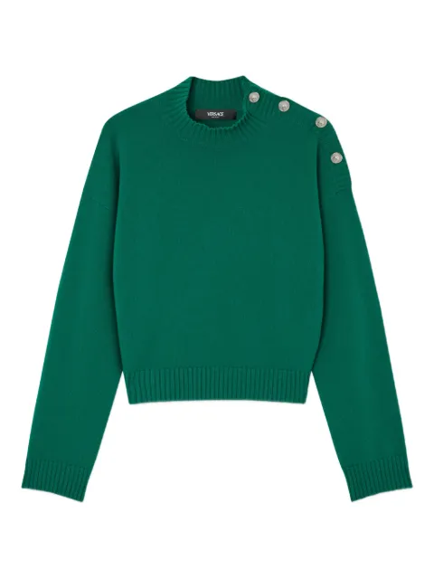 Versace wool-cashmere knit boxy sweater Green 10226671A11287