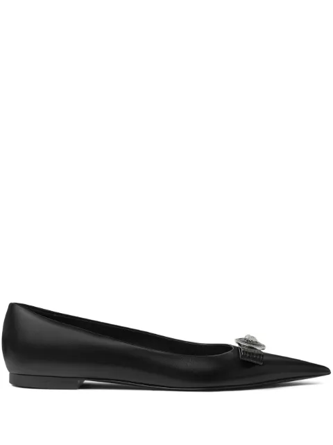 Versace Gianni Ribbon leather ballerinas Black 1013456DVT2P