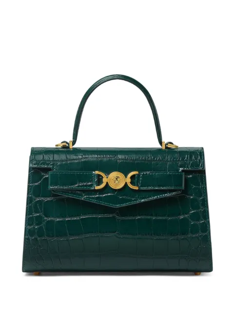 Versace Medusa '95 croc-effect top-handle bag Green 10138231A08724