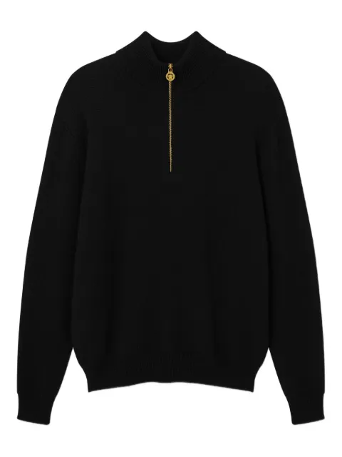 Versace wool-blend half-zip knit sweater Black 10225841A14683
