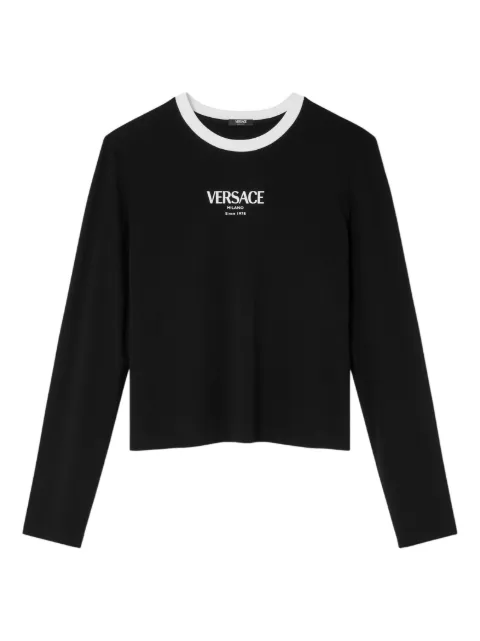 Versace logo-detail long-sleeve T-shirt Black 10228871A16685