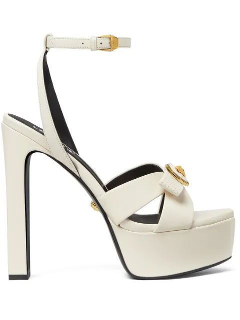 Versace Gianni ribbon leather sandals 140 mm Neutrals 1017314DVT2P