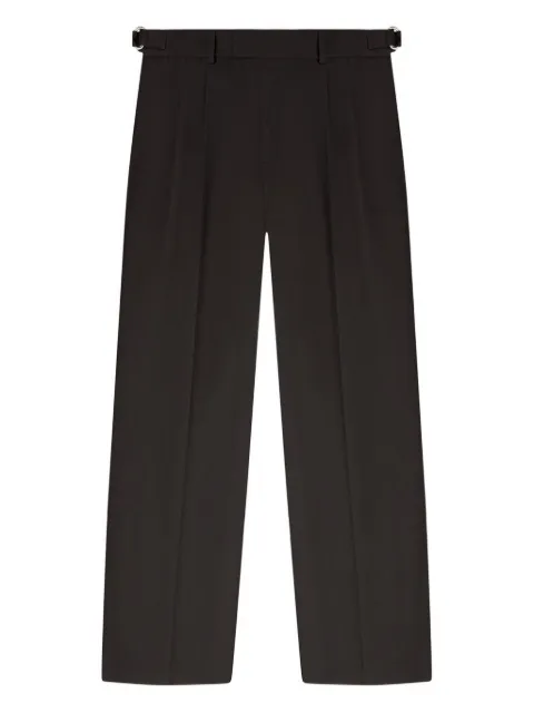 Manière De Voir Pierre textured pleated relaxed fit dark brown tailored trousers Brown MAN3129