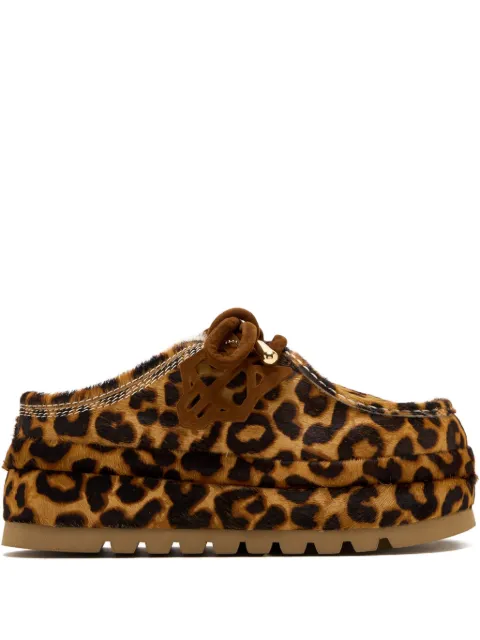 NAKED WOLFE leopard-print suede shearling ankle boots Brown BLIZZARD