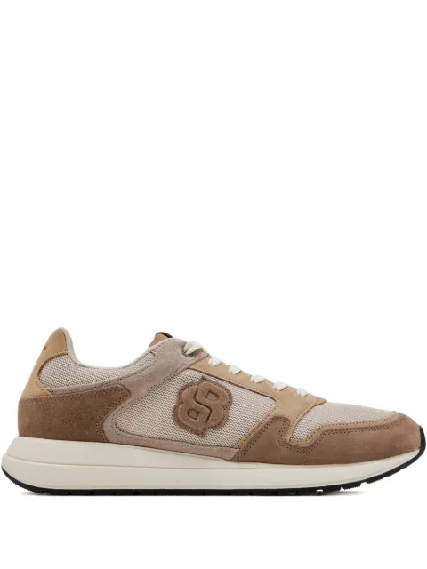 BOSS suede-trim trainers with double B monogram Neutrals 50554612